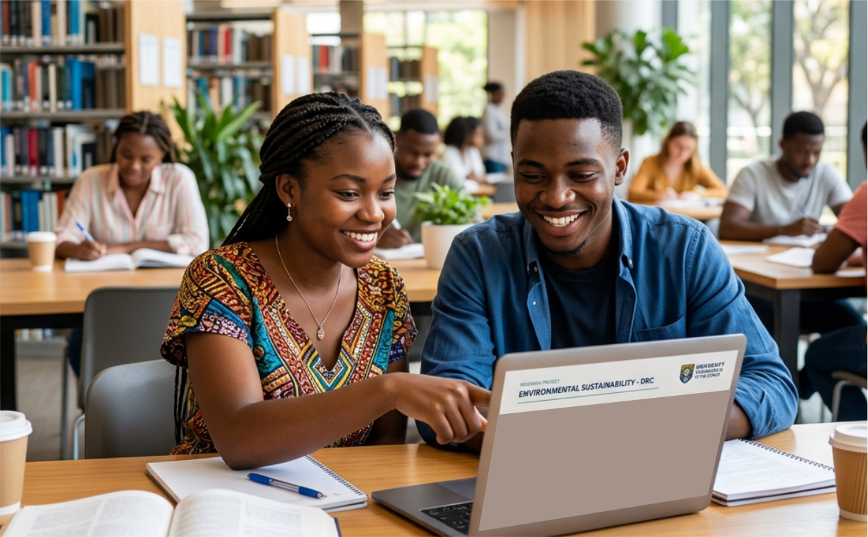 Collaboration entre étudiants en bibliothèque